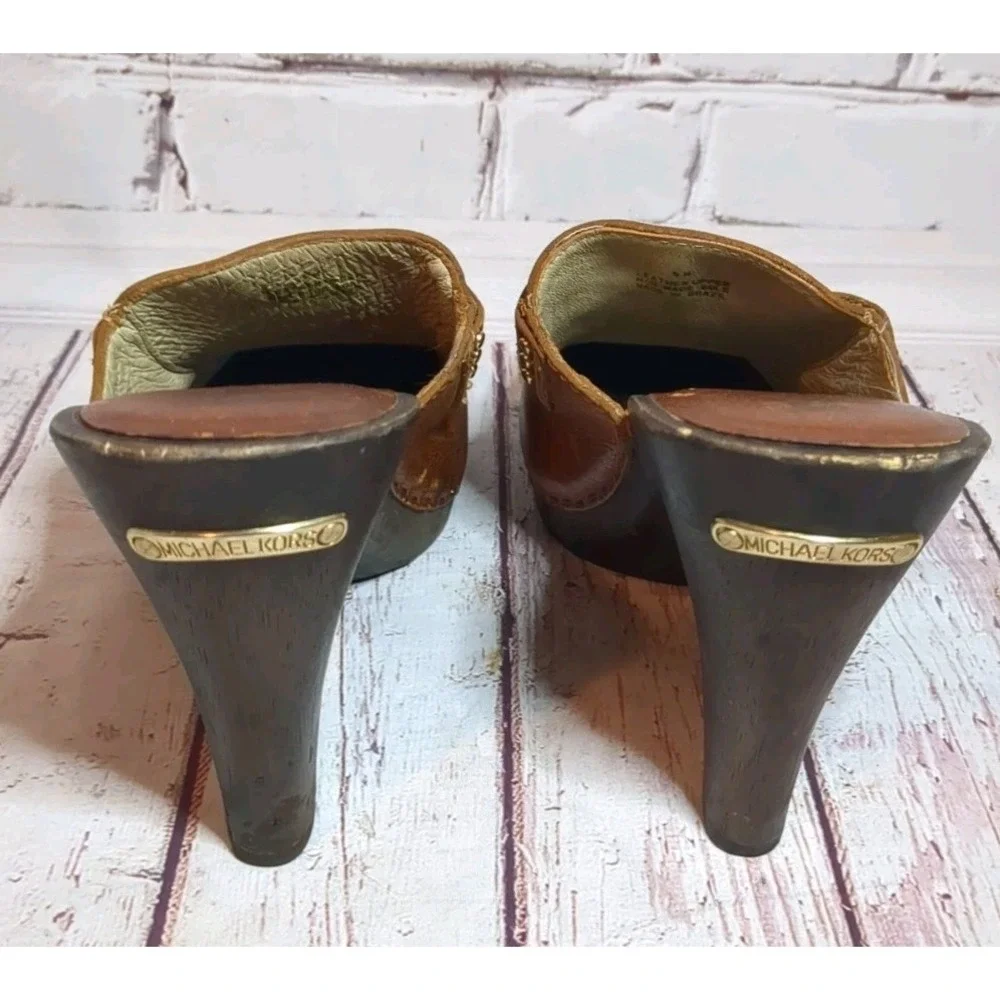 Michael Kors‎ San Antonio Loafer Style High Heel Mules Size 9M